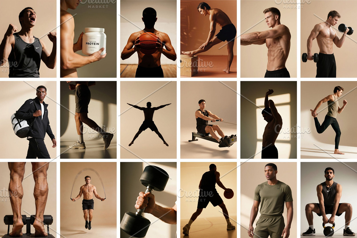 100 Men Workout Stock Photos Bundle, a Sports & Recreation Photo by Selenique Studio (Photo 6 of 20)