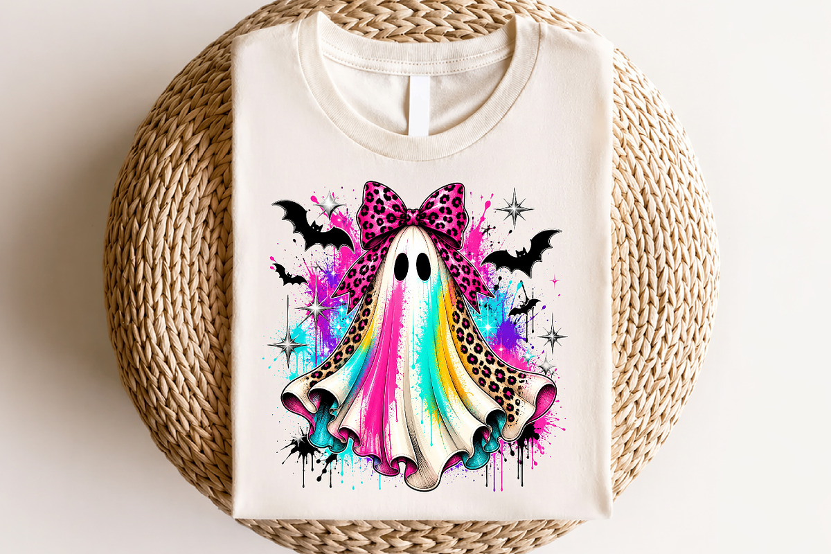 Trendy Neon Ghost Retro Halloween, a Seasonal Illustration by CraftArtStudio (Photo 4 of 4)