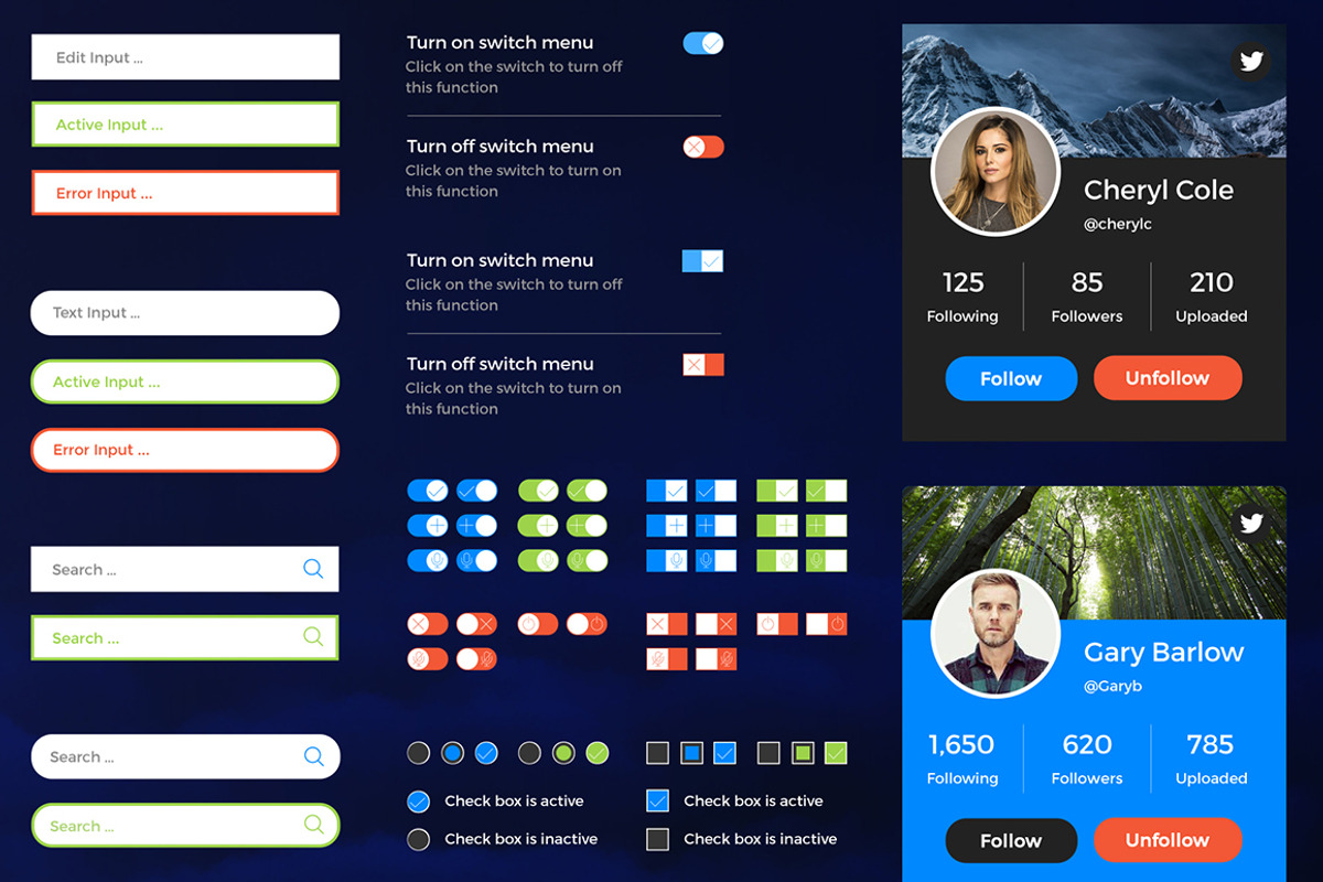 Retina Web UI Kit, an UI Kit Template by Cosmic Motive (Photo 1 of 5)