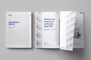 Modern Annual Report Template, a Brochure Template by Theme Weavers
