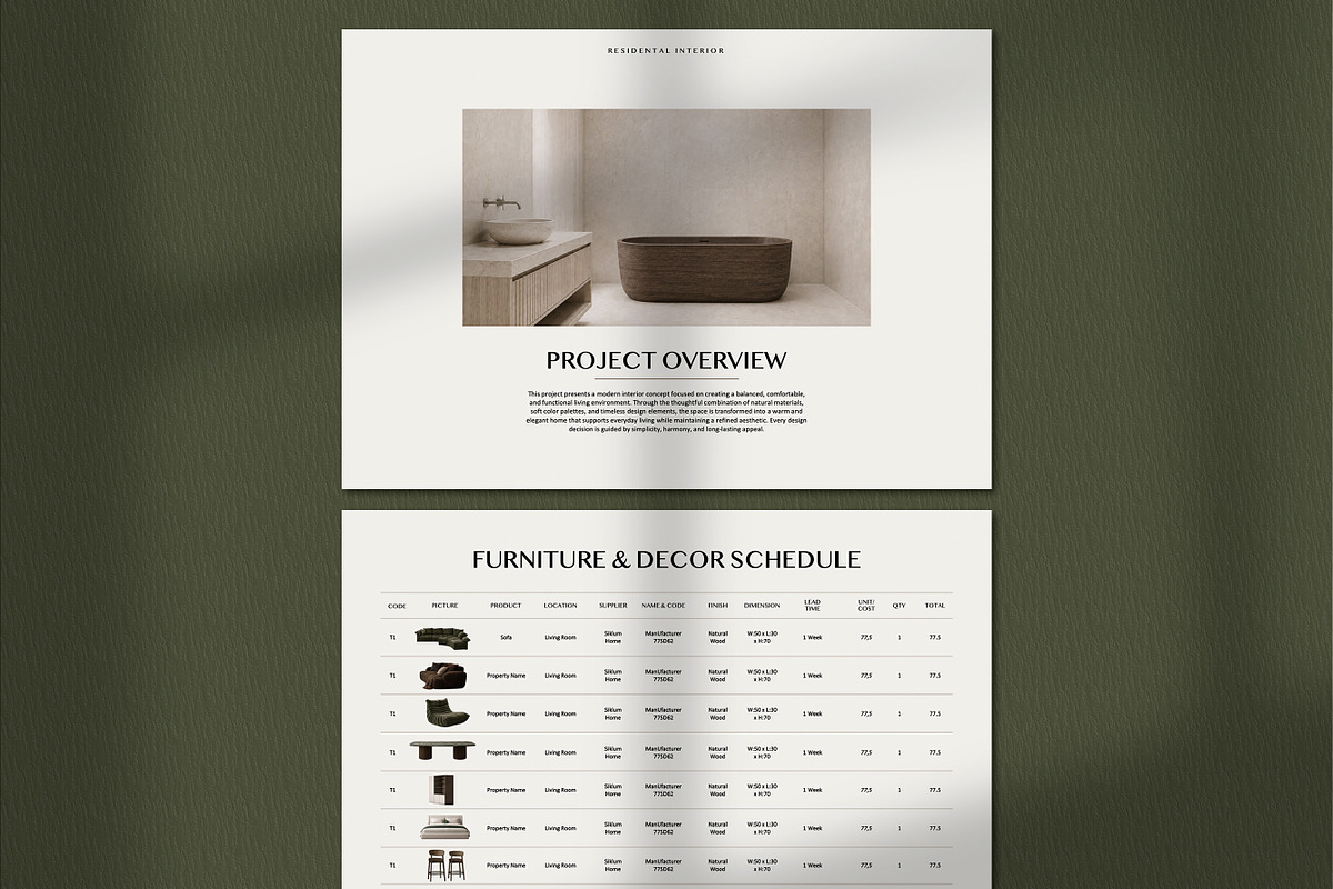 FF&E Schedule Interior Design, a Presentation Template by SKY CREATION (Photo 6 of 7)