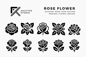 Rose Icon, a Solid Icon by Akatype Studio