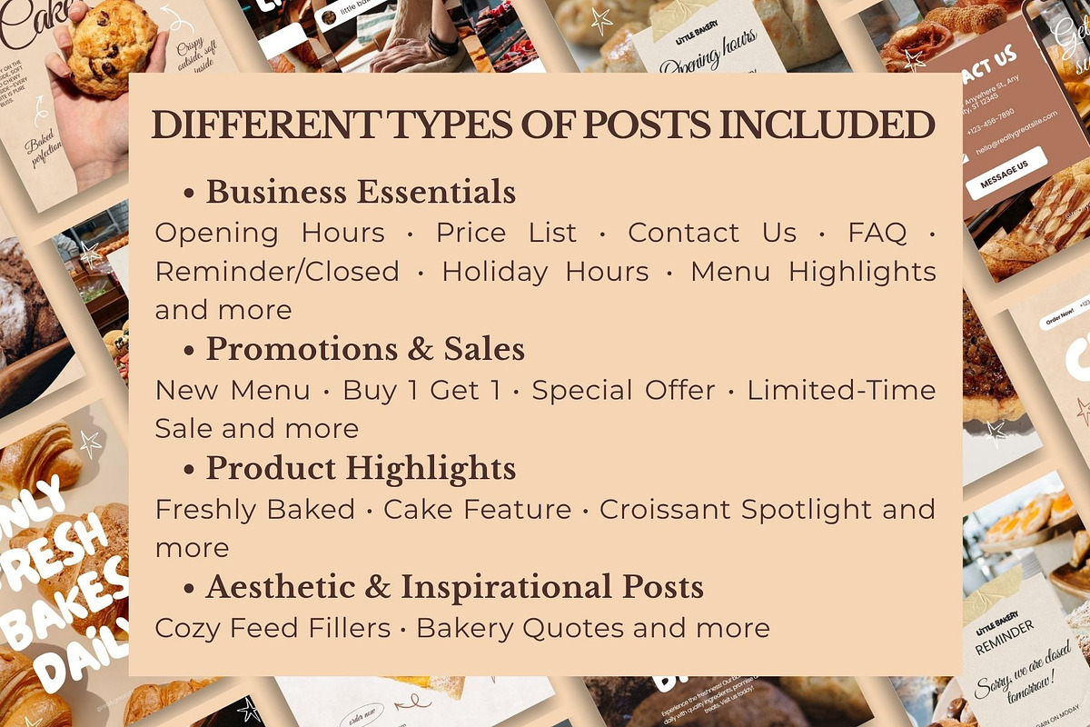 Bakery Instagram Template Canva, a Marketing Template by Anna Design Studio (Photo 10 of 11)