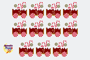 Christmas Santa Train Bundle, a Seasonal Illustration by animatizmagix (Thumbnail 4 of 5)