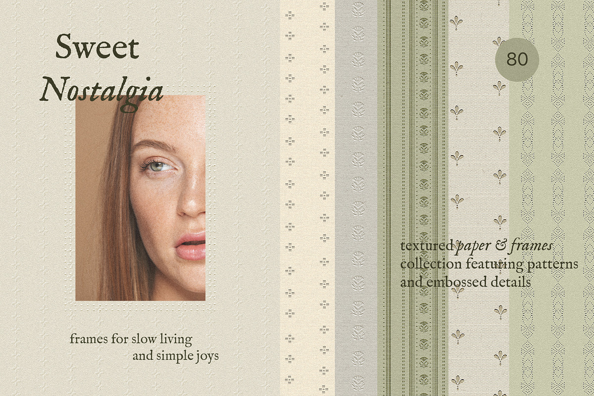 COTTAGECORE Embossed Papers & Frames, a Background Graphic by Madiwaso (Photo 3 of 10)