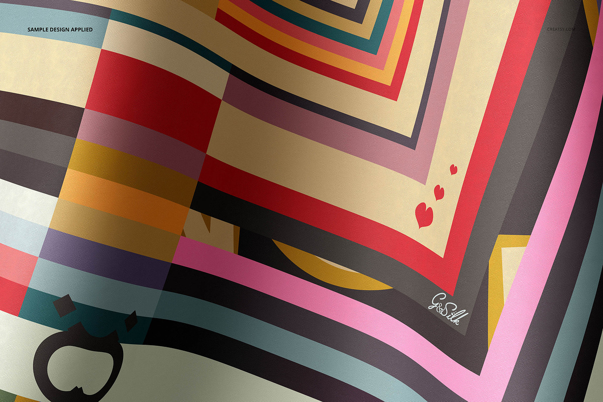 Twill silk Scarf Mockup Set, a Packaging Mockup by creatsy5 (Photo 12 of 16)