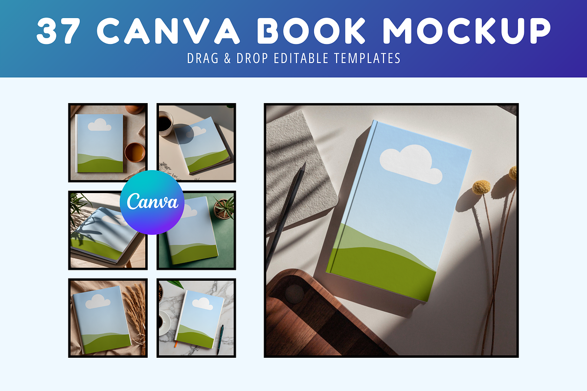 Canva Editable Book Mockup Templates, a Design Template by Snapybiz (Photo 8 of 10)