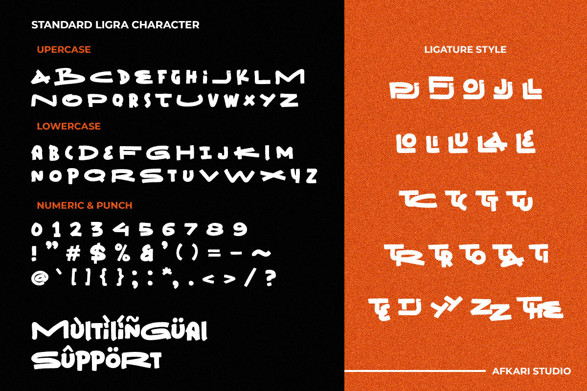 Ligra - Bold Display Typeface, a Handwritten Font by Afkari Studio (Photo 10 of 10)