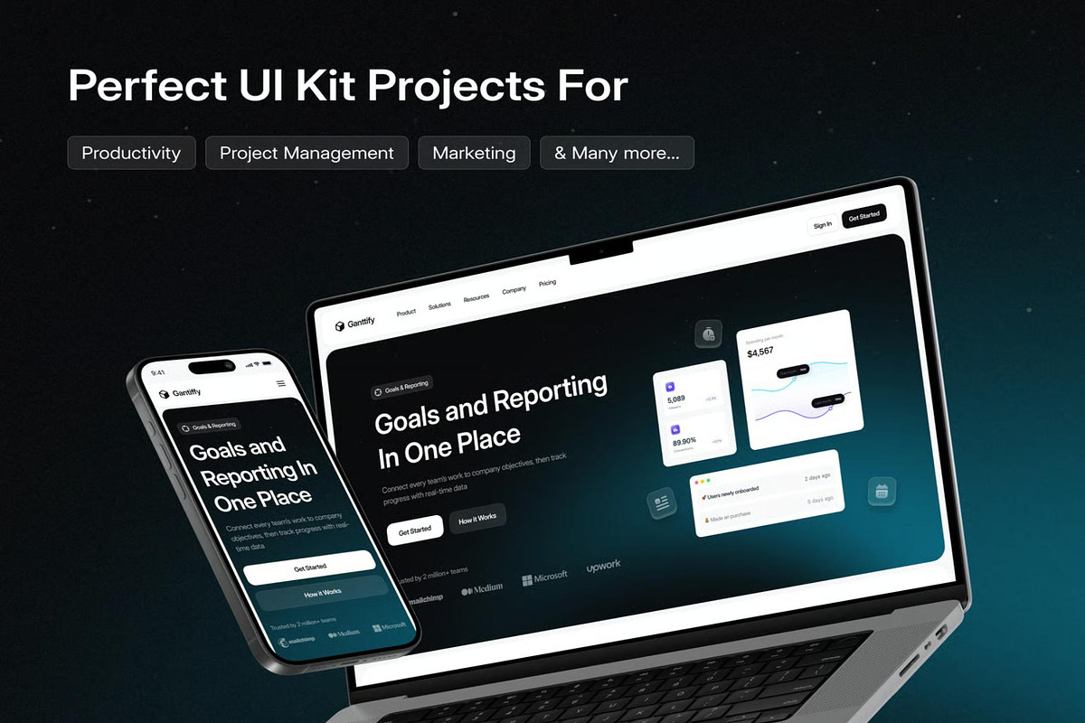 Ganttify Productivity Web Templates, an UI Kit Template by Lumina_ui_ux202 (Photo 3 of 6)