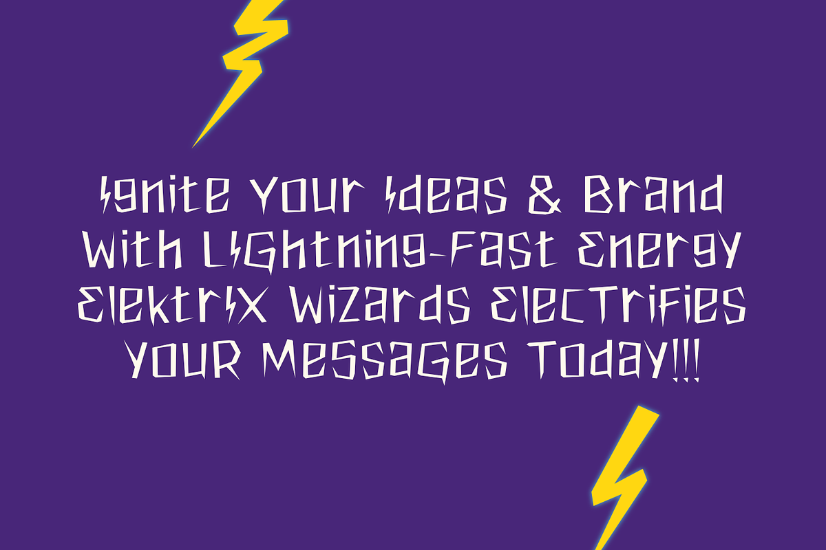 ELEKTRIX WIZARDS – Electric Font, a Font by TypeTasty Font (Photo 11 of 11)