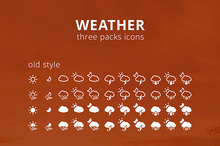 Three weather icons sets