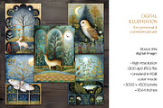 Woodland Compartments Illustrations, a Decorative Illustration by The Dutch Lady Designs (Thumbnail 7 of 7)