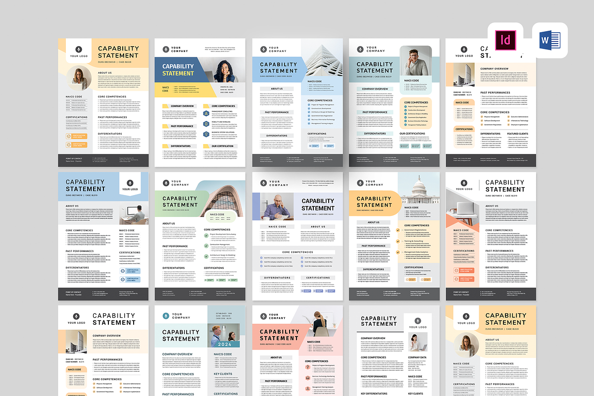 Capability Statement Bundle, a Flyer Template by Leaflove (Photo 1 of 10)