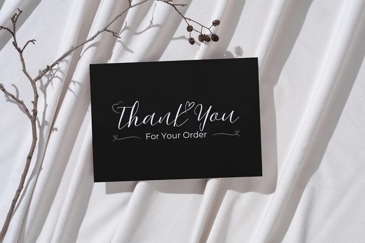 Black and white Thank You Card, a Card Template by MS Designer