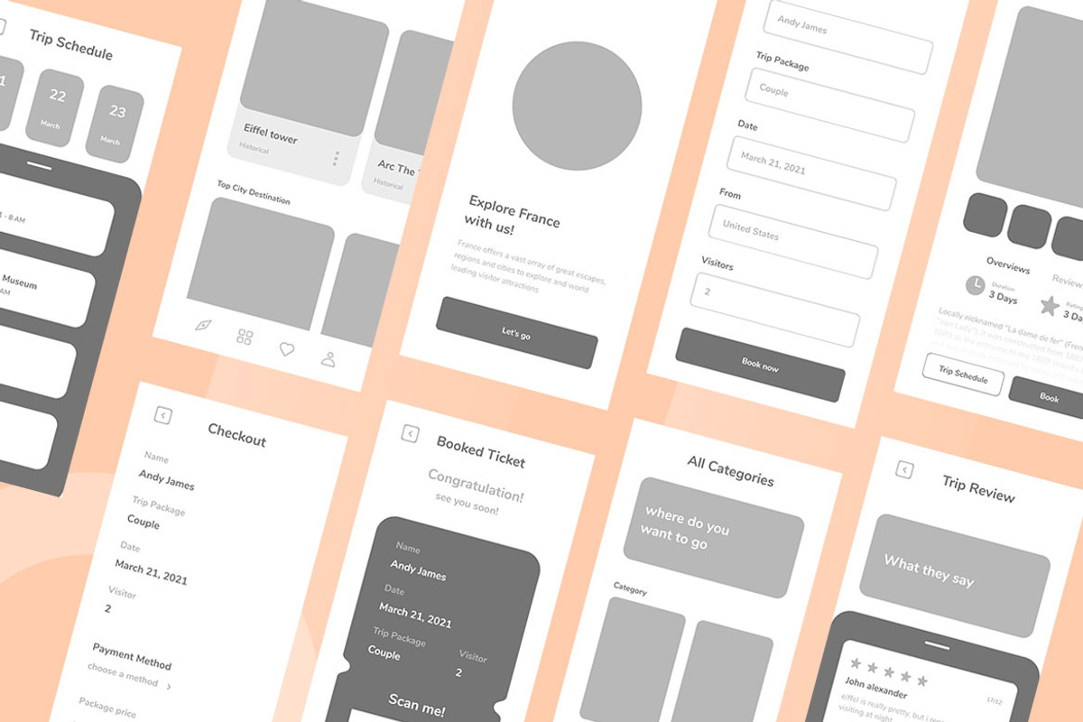 Travel Service Wireframe Apps, a Websites & App Template by INSPR STD (Photo 6 of 6)