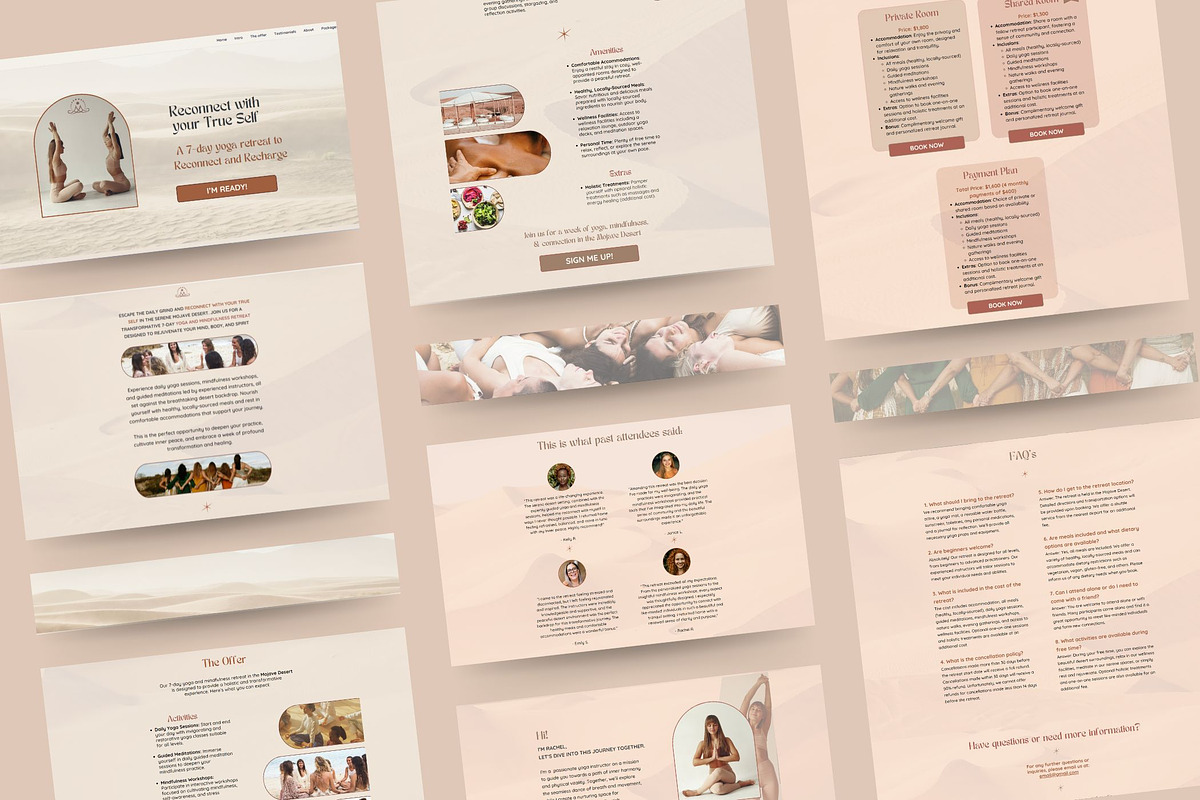 Yoga Retreat Canva Sales Page, a Landing Page Template by Unalome Design Studio (Photo 2 of 5)