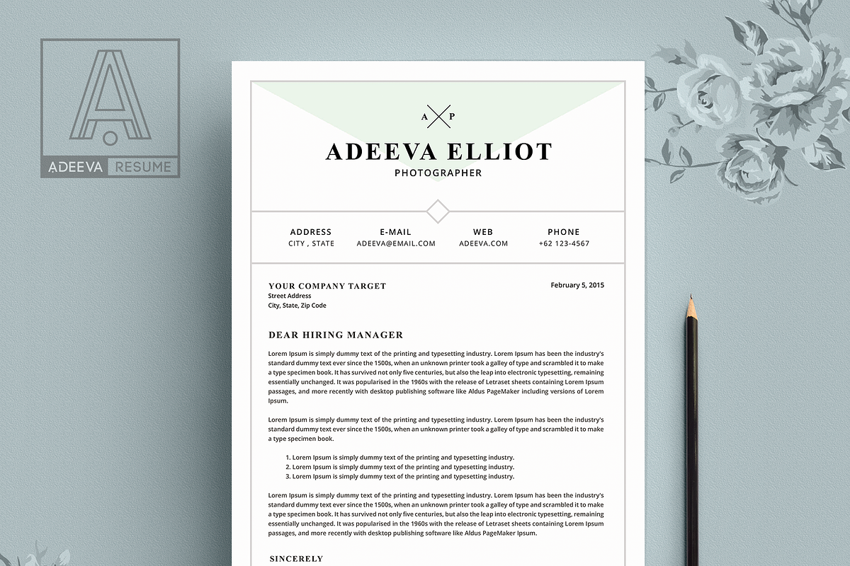 Modern Resume Template Elliot, a Resume Template by AdeevaResume (Photo 2 of 3)