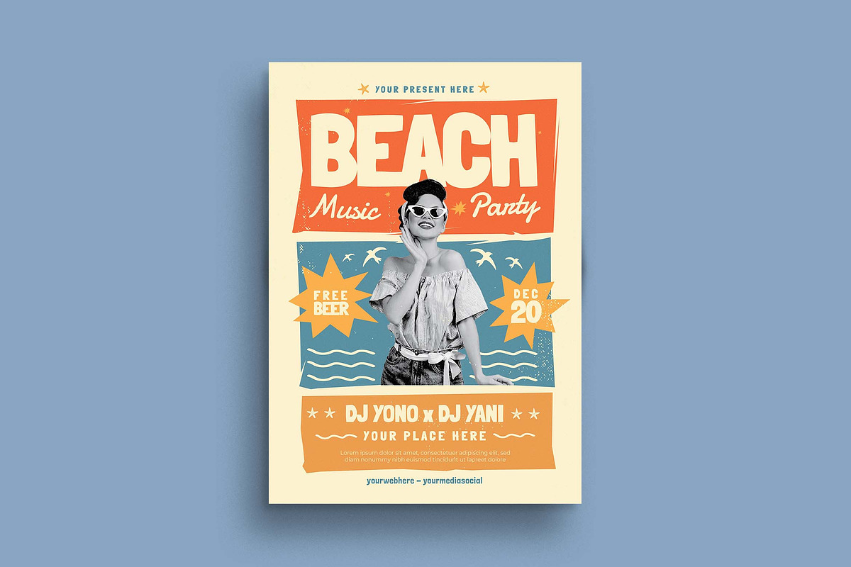 Beach Music Party Flyer, a Flyer Template by megarez (Photo 1 of 3)
