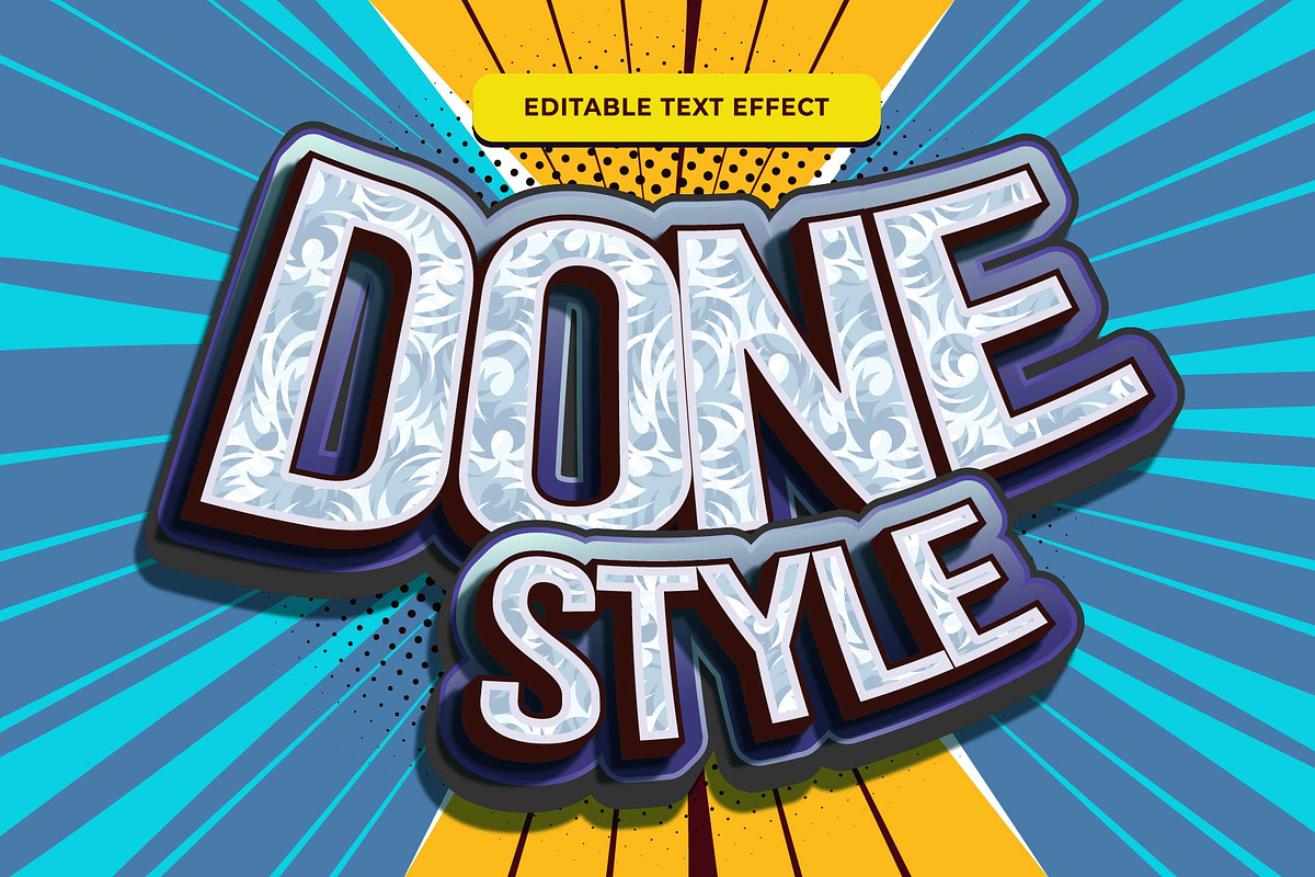Done style text effect editable, a Layer Style Add-On by SantiStudio