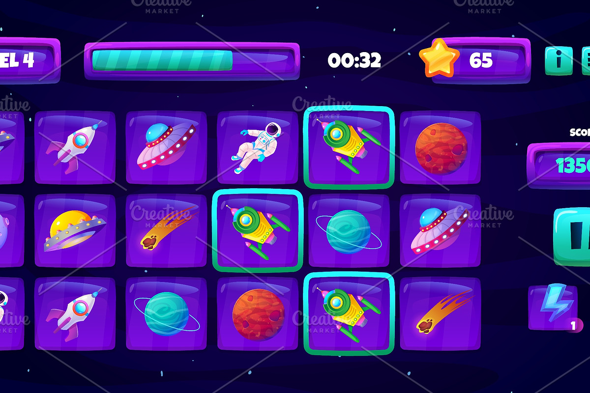 Space game match three. Alien planet, a Technology Illustration by Stock-Smart-Start (Photo 2 of 3)