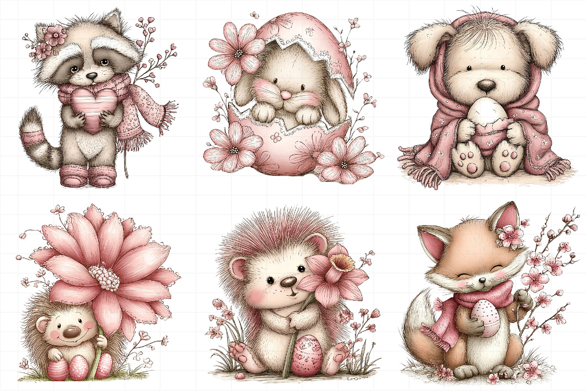 Whimsical Easter Animal Clipart, an Illustration by Daily.Designs (Photo 3 of 8)