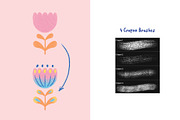 Crayon Florals 113 Procreate Brushes, a Brush Add-On by Pencil Twist (Thumbnail 6 of 10)
