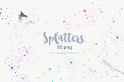 Watercolor paint brush splatters ink, a Texture Graphic by FOXYdigitalart (Thumbnail 7 of 9)