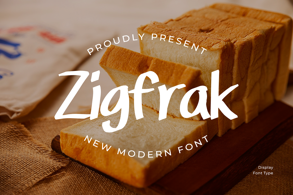 Display font Zigfrak sans serif, a Handwritten Font by Glowin_studio (Photo 1 of 3)