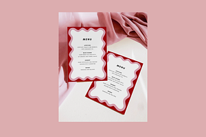 Pink Waves Menu Template