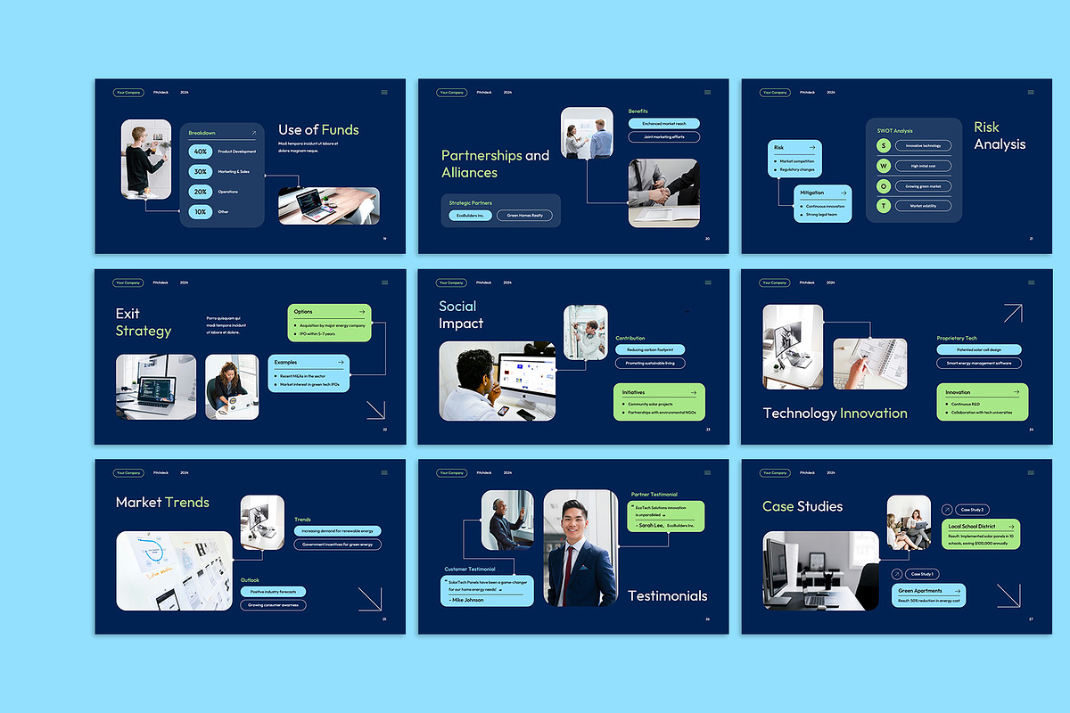 Navy Corporate Pitch Deck PowerPoint, a Presentation Template by Neermana (Photo 3 of 5)