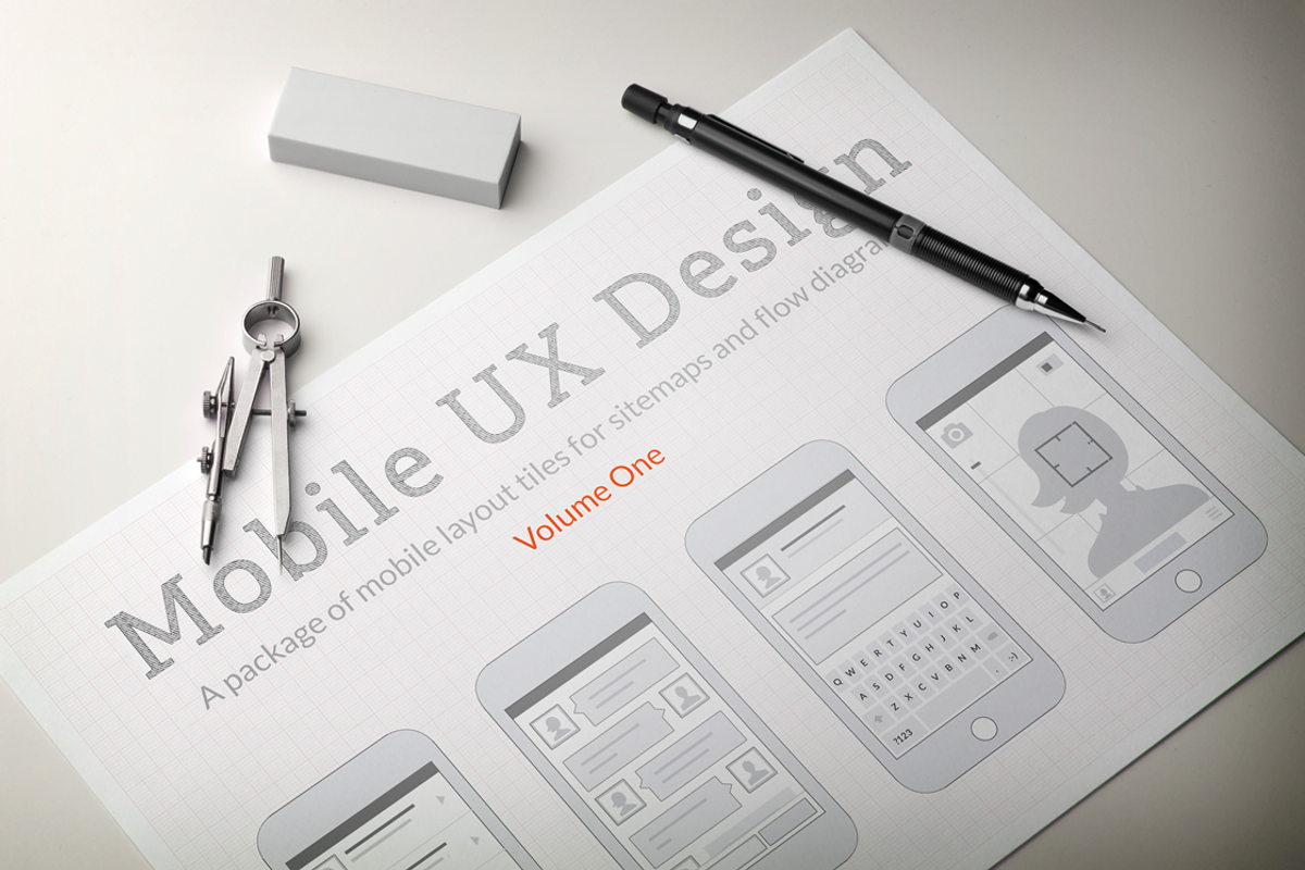 Mobile UX Design Tiles V1, a Device Mockup by firetuts (Photo 1 of 4)