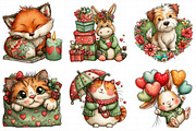Valentine Animals Watercolor Clipart, an Illustration by Daily.Designs (Thumbnail 6 of 8)