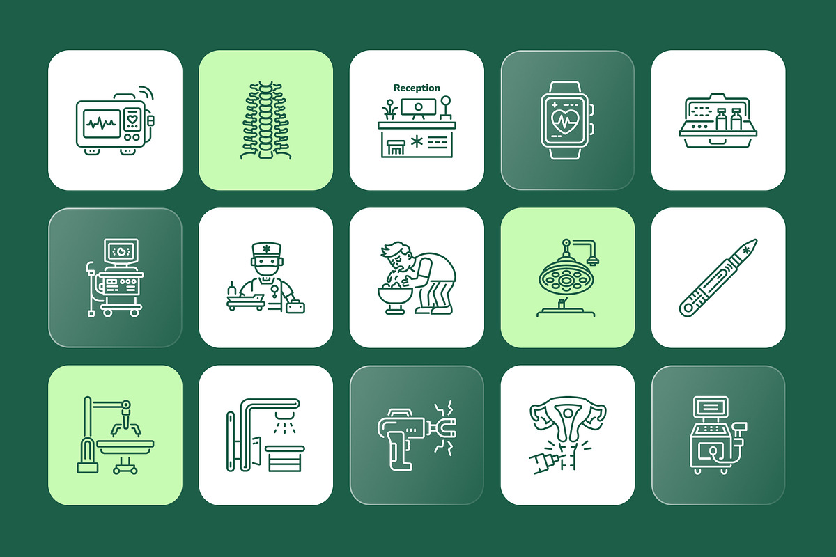 Medical Treatment Icons Set, an Outline Icon by Prosymbols (Photo 6 of 8)