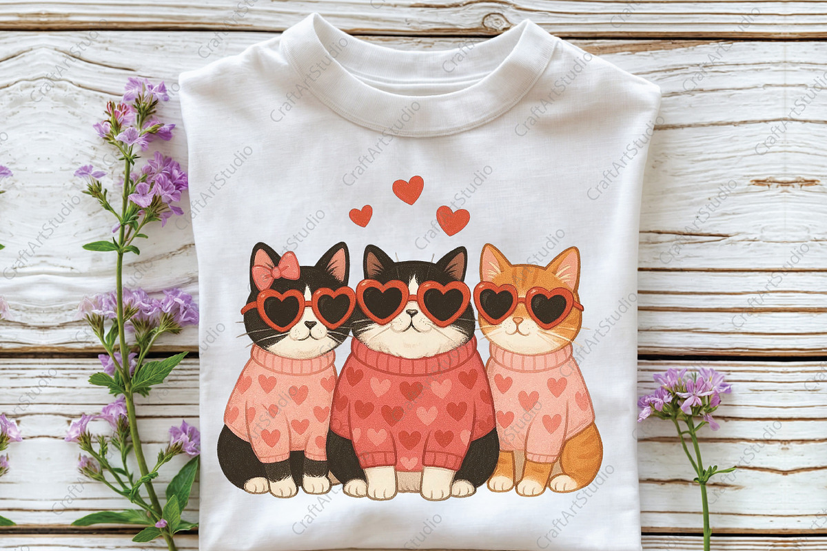Valentine Cat Valentine Day PNG, an Illustration by CraftArtStudio (Photo 3 of 4)