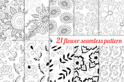 21 flower and leaf seamless patterns, a Pattern Graphic by Ivga (Thumbnail 1 of 3)
