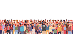 Standing group of people pattern, a Person Illustration by Yayasya
