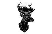 Deer Antler Silhouette Bundle, an Object Illustration by yasushie (Thumbnail 4 of 31)