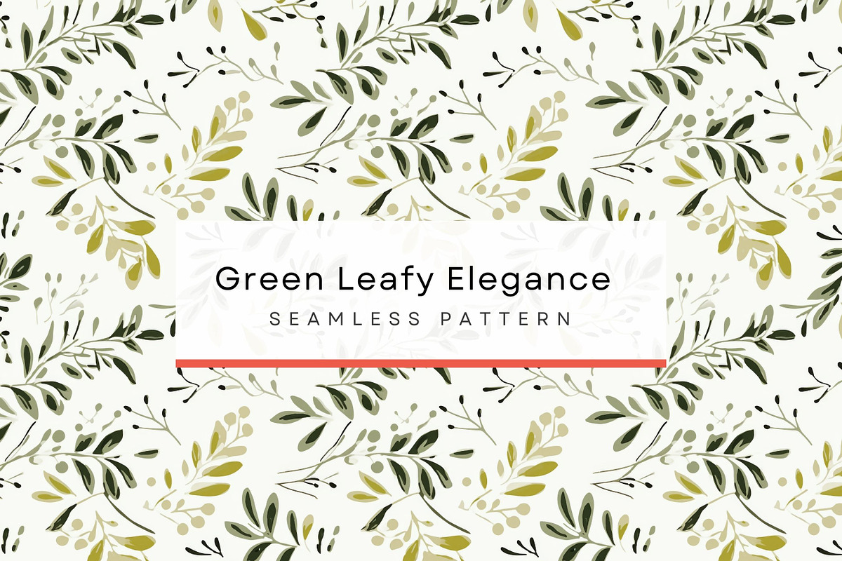Olive Green Leaves Seamless Pattern, a Pattern Graphic by BrushstrokeArtGB (Photo 1 of 11)