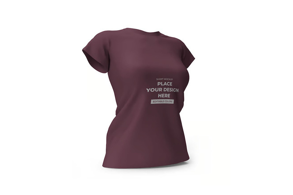 Woman Shirt Mockup Template Set, a Shirt Mockup by DesignRushMarket (Photo 5 of 11)