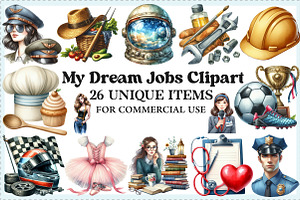 My Dream Jobs Clipart, an Illustration by Craft Nest
