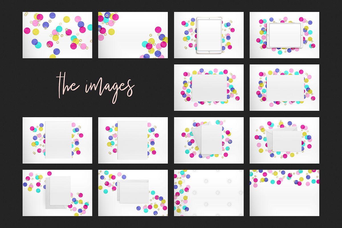 Giant Confetti Mockup Bundle, a Books & Magazine Mockup by Garlic Friday Design (Photo 4 of 18)