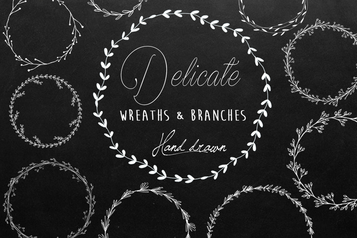 Black & White Wreaths - Hand Drawn, a Decorative Illustration by MaraquelaStudio (Photo 1 of 7)