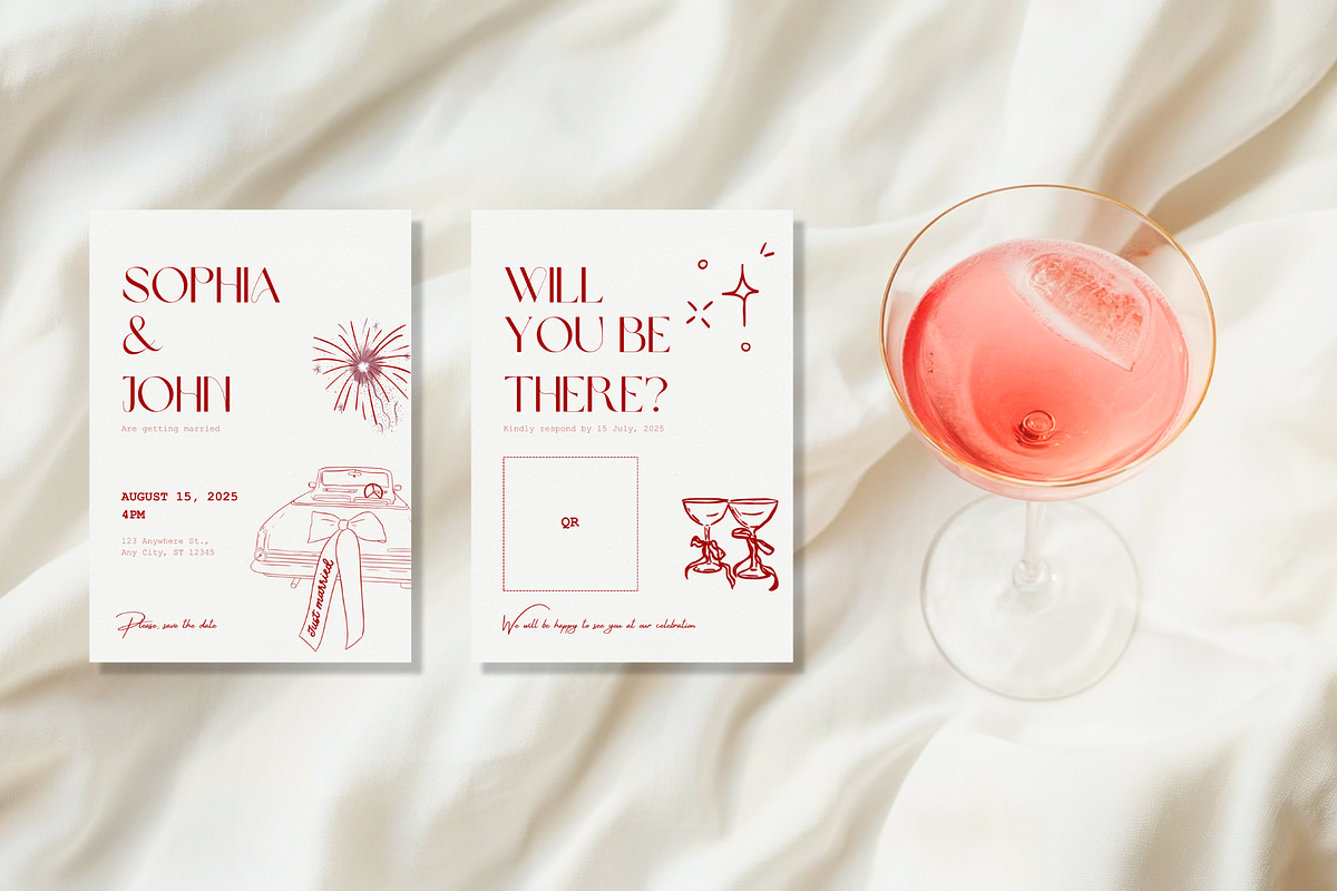 Romantic aesthetic wedding templates, a Stationery Template by Roomoftemplates (Photo 2 of 6)