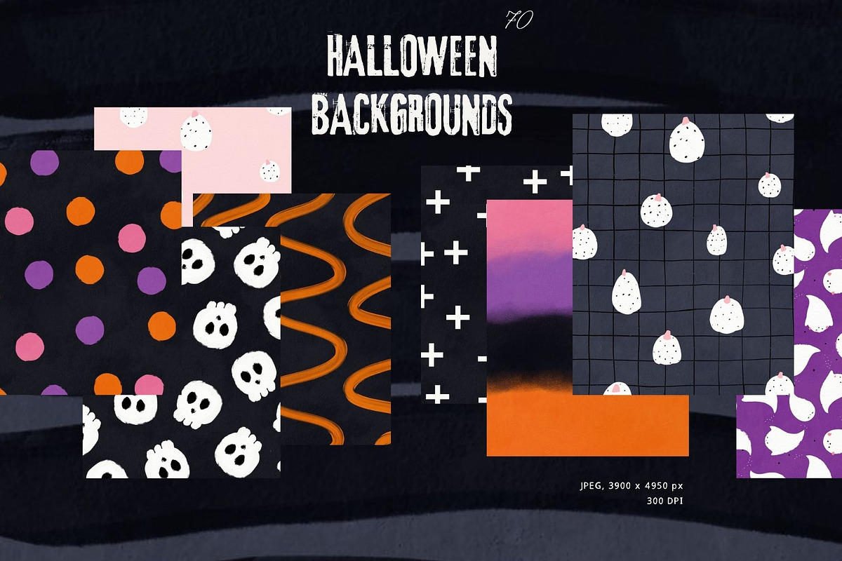 70 Hand-Drawn Halloween backgrounds, a Background Graphic by PaperJamLab (Photo 1 of 14)