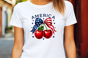 America Cherry Bow PNG Design, a Seasonal Illustration by DreamArtGraphic (Thumbnail 4 of 5)