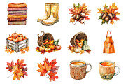Watercolor Pumpkin Patch Clipart, a Seasonal Illustration by CitraGraphics (Thumbnail 4 of 7)