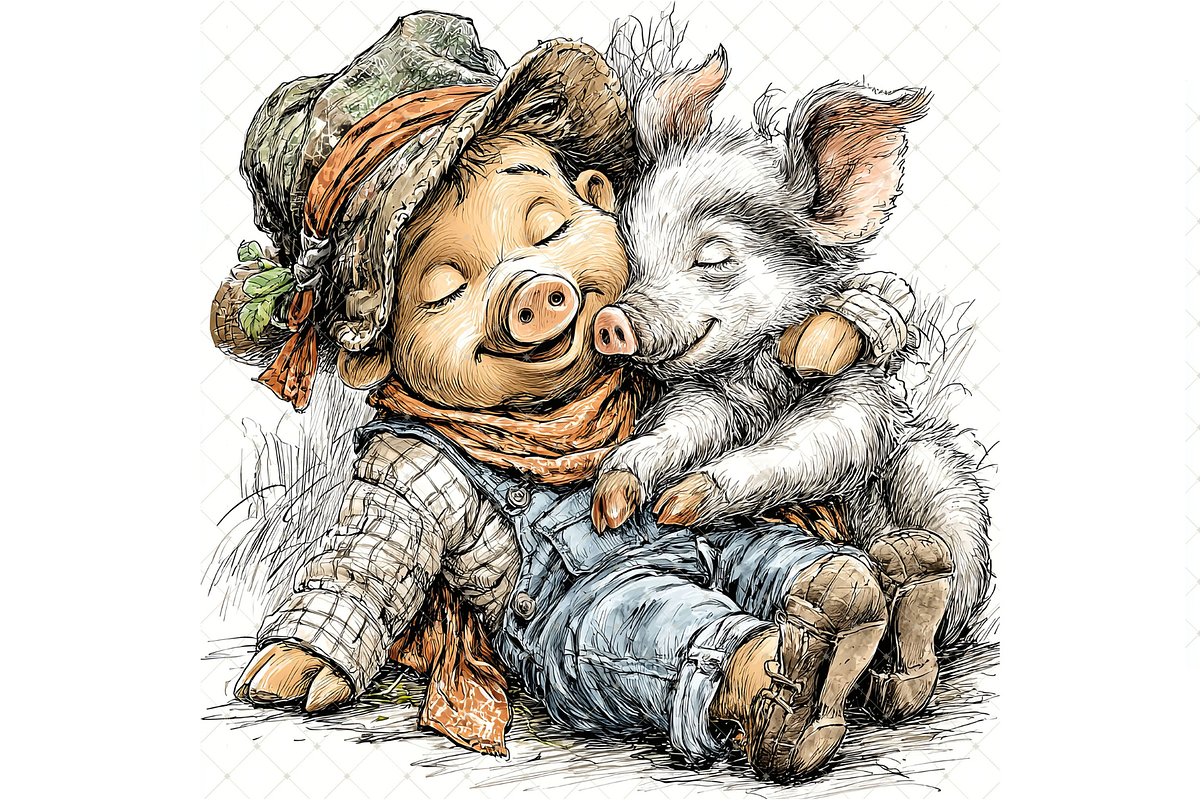 Piglet In Outfit Clipart JPG, an Animal Illustration by Memories By Lea (Photo 17 of 20)