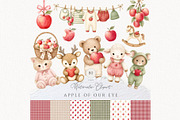 Apple Baby Shower Watercolor, a Seasonal Illustration by Invite to Clipart (Thumbnail 1 of 10)