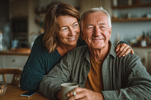 Happy senior couple enjoying time to, a Photo by Pixeness Studio