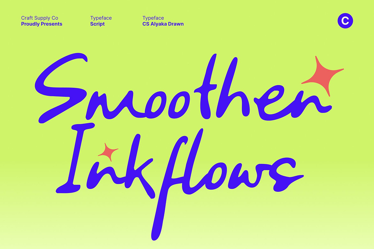 CS Alyaka Drawn, a Script Font by Craft Supply Co. (Photo 6 of 8)
